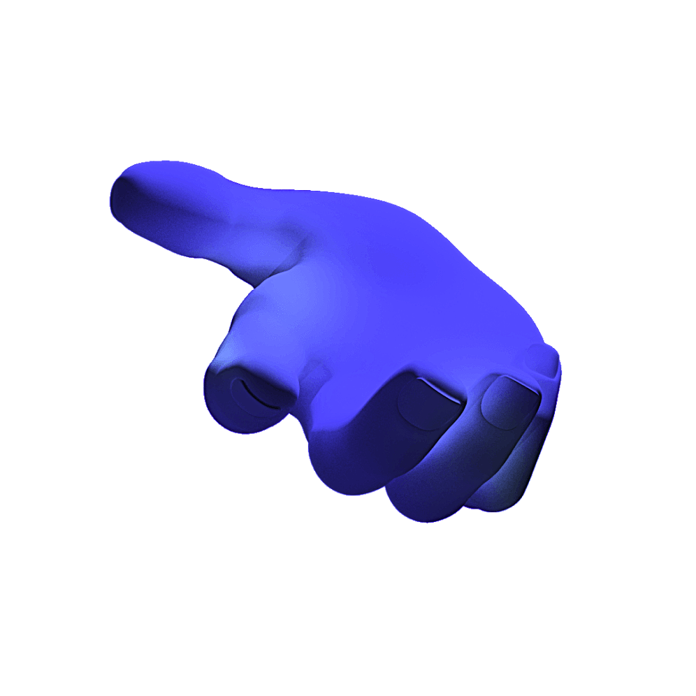 purple 3D clay hand
